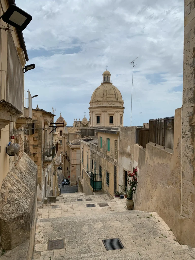 Private yoga retreats, Noto Unesco city, a view of the streets with the cathedral